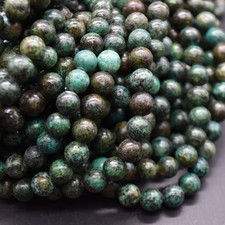 African Turquoise Round Beads -  4mm 6mm 8mm 10mm, 14", for Jewellery Making