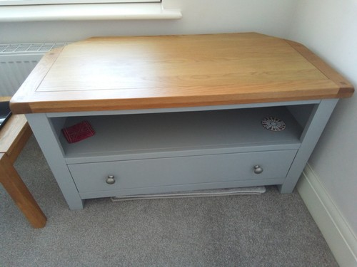 Oak grey corner unit - tv,