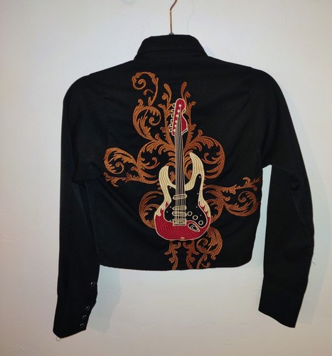 Roper black embroidery guitar - black,