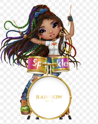 Rainbow high rockstars - high, drumset