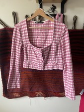 Zara Pink Gingham Cropped