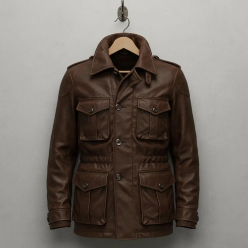 Men genuine leather field - leather,