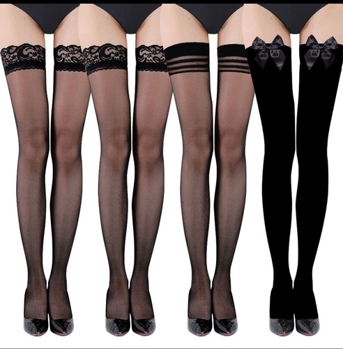 Lace silk thigh high - silk,