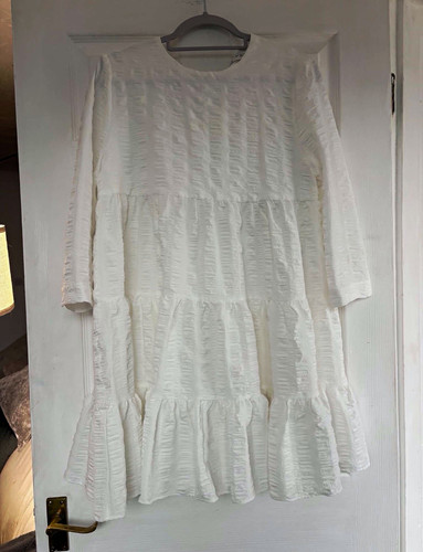 Zara white textured tiered - zara,