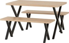 BUXTON DINING BENCH SET LIGHT