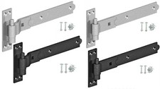 Hook and Band Hinges Heavy Duty Gate Shed Stable Shed Door Galvanised or Black