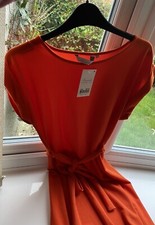 Ladies Orange Red Belted
