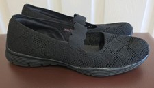 Sketches Slip On Air Cooled Memory Foam Black Shoes Bnwt Size UK 8