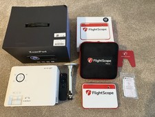 Flightscope Mevo+ launch monitor, E6 connect simulation package & projector kit