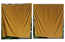 Pair Velvet Golden Yellow Curtains 71 ½" Length