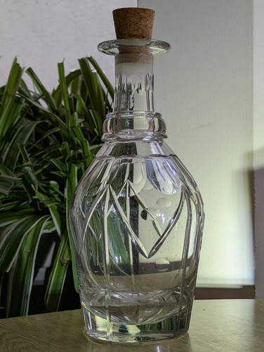 Antique crystal decanter - , green