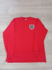 England Retro Replicas Football Shirt 1966 Long Sleeve Score Draw Mens Size XXL