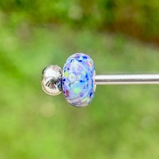 Trollbeads event limited rare blue trollstone bead with silver core 