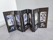 Chinese Gian Panda small   miniature laquered 6 panell folding  screen