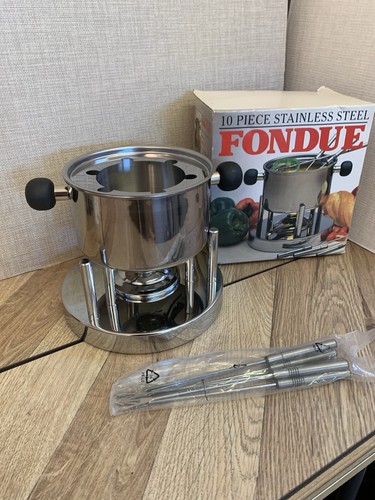 Stainless steel fondue - stainless, new