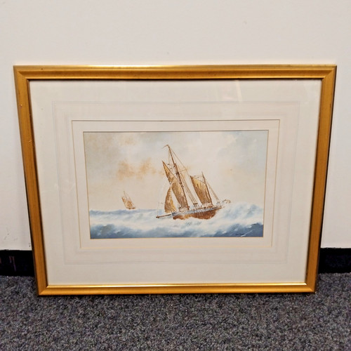 Original watercolour ship - original,