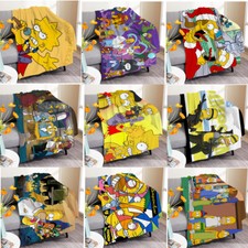 Cosplay The Simpsons Lisa Maggie Marge 3D Fleece Blankets Homer Bart Warm Throws
