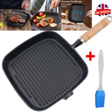 Grill Pan Non Stick Griddle Frying Poring Lips Induction Skillet Cooking Steak