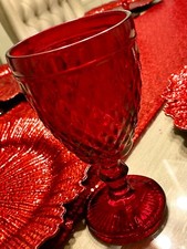 Designer Glass Goblets x 6 -