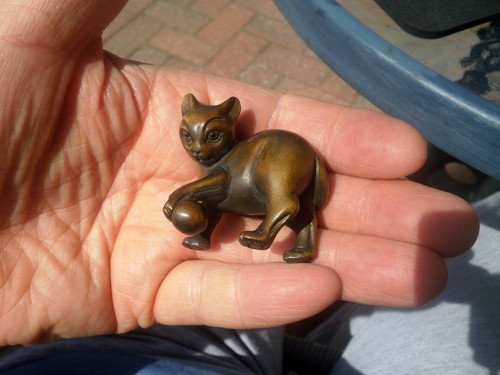 Hand carved wood - netsuke, of