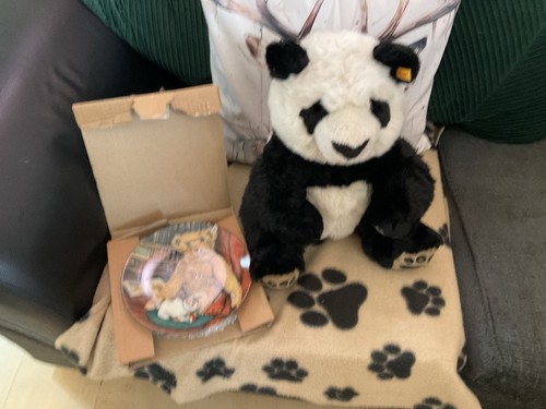 Steiff panda and steiff teddy