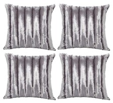 Set of 4 Cushion Covers Grey