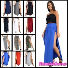 Womens Double Split Maxi Skirt