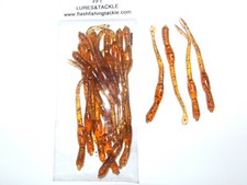 20 x GLITTER EARTH WORM LURE 80mm HOOK BOAT BEACH FISHING TROUT DROP SHOT 