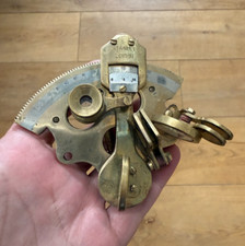 Vintage Stanley Nautical Mini Brass Sextant 10.5cm Height