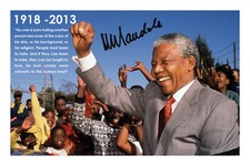 Nelson mandela signed - mandela, photo