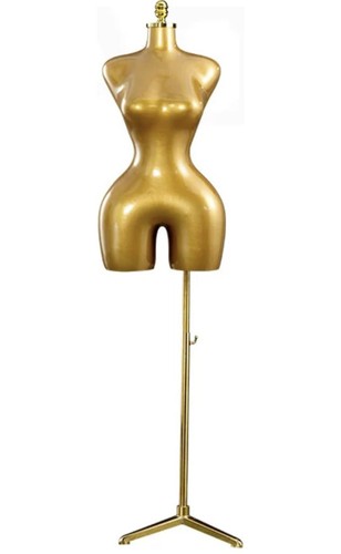 Gold female mannequin torso - gold,