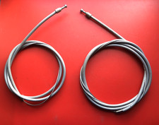 NEW OLD STOCK PAIR VINTAGE BRAKE CABLES,GREY RIBBED HOUSING,PEAR NIPPLE