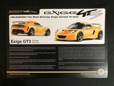 Rare Lotus Exige GT3 Concept Road Car Technical Specification Brochure.