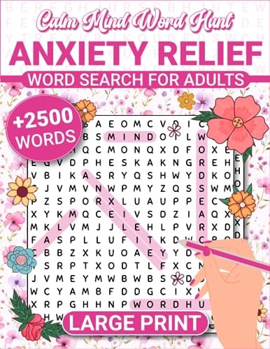 Anxiety relief word search for - anxiety,