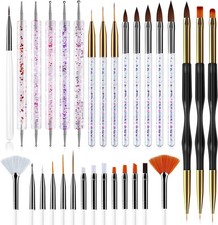 31Pcs Nail Art Brushes Set Gel & Acrylic Dotting Pens Painting and Manicure UK