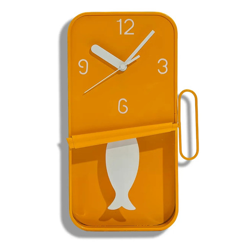 Orange metal sardine tin - metal,