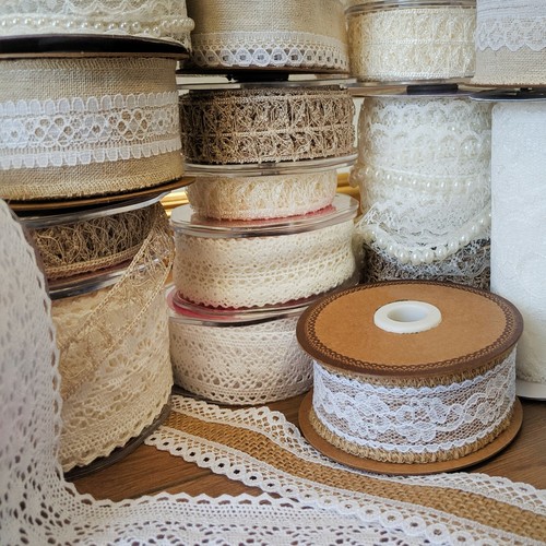 Vintage linen lace trim - vintage,