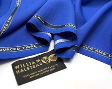 Royal Blue RWS Wool & RMS Mohair Fabric CARNIVAL By William Halstead 3.5m x 1.5m
