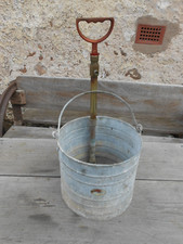 VINTAGE GALVANISED BUCKET / WATER PUMP / GARDEN PLANTER