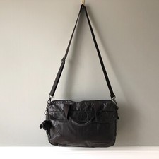 Kipling Messenger Bag Black Canvas Satchel Zip Up Laptop Crossbody Monkey 