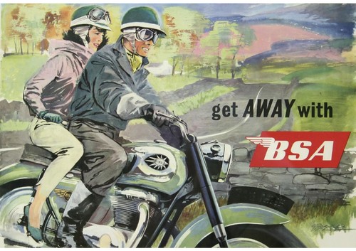 1960 bsa motorcycles - bsa, poster