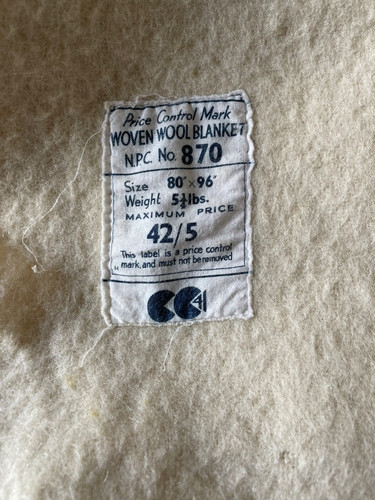 Ww2 double woollen blanket - double,
