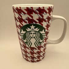 STARBUCKS 2019 Christmas 2017 Red Houndstooth Coffee Mug 12 oz 