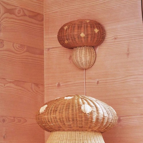 Woven lampshade wall light - wall,