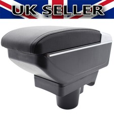Black For Vauxhall Astra H MK5 Dual Armrest Sliding Center Content 2004-2008