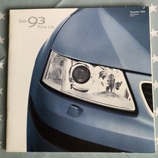SAAB 9-3 Sport Saloon & Sportwagon Price List Brochure UK - December 2006 MY07