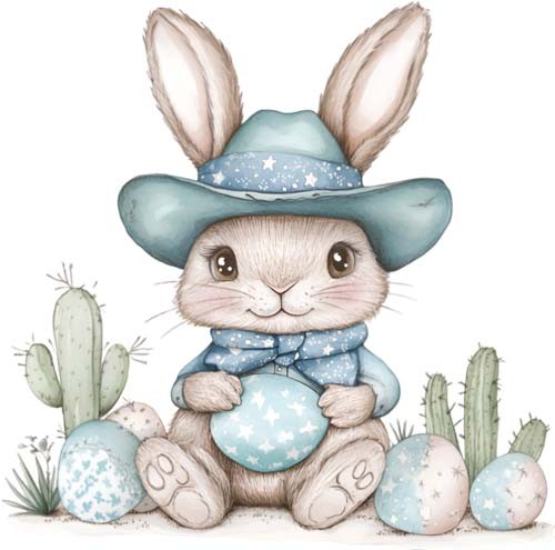 Colour easter bunny - colour,