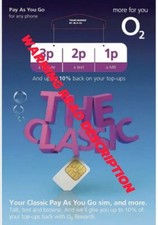 2025 NEW O2 Sim Card New Sealed Classic Pay As You Go 02 (AT LEAST 6 MONTHS EXP)