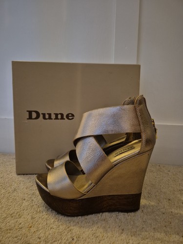 Dune gold pewter wood wedge - wood,