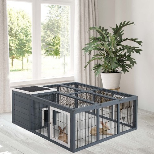 Outdoor pawhut rabbit hutch - rabbit,